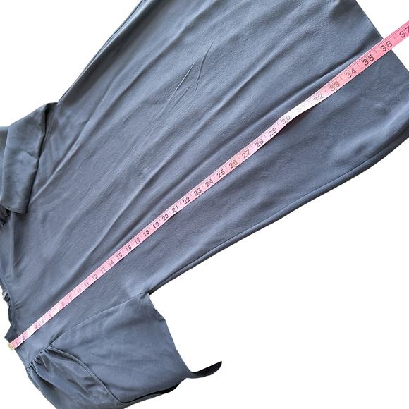 Stella McCartney Silk Crepe De Chine High Neck Split Sleeve Dress Navy 38 US 8 - Picture 12 of 16